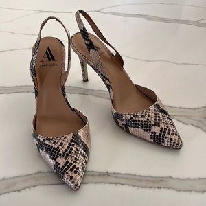 Ava & Aiden size 7 mock snakeskin slingbacks